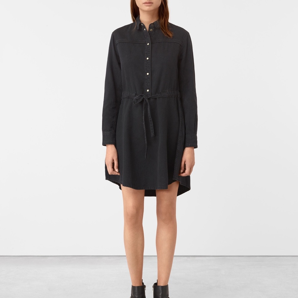 All saints sanko denim tie dress - Black sz 8